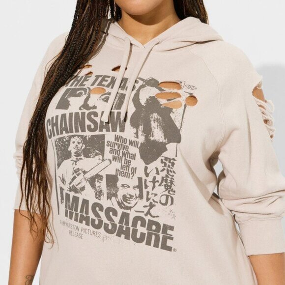 Torrid Texas Chainsaw Massacre Super Soft Distressed Hoodie Halloween Horror 3X - Picture 5 of 8